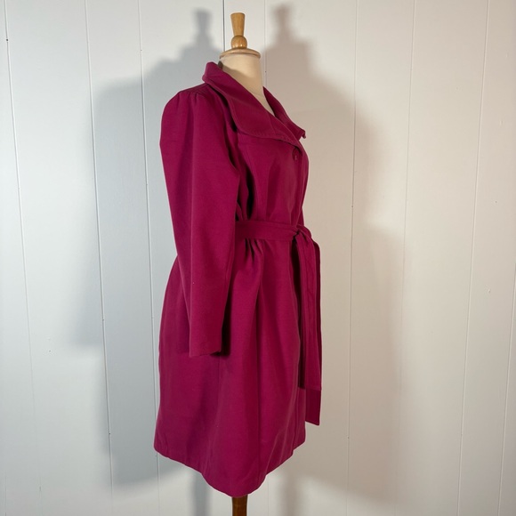 Eloquii Pink Coat Women’s 18/20 Belted Chic Classic Feminine - Picture 6 of 12